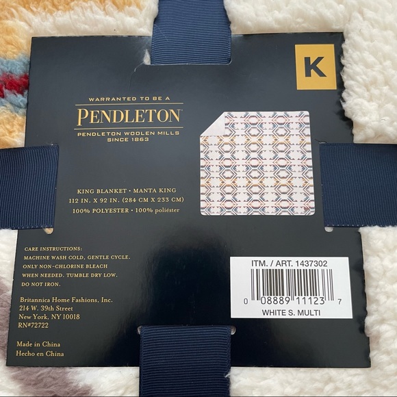 Pendleton Reversible Manta Sherpa Blanket - King - Picture 3 of 3